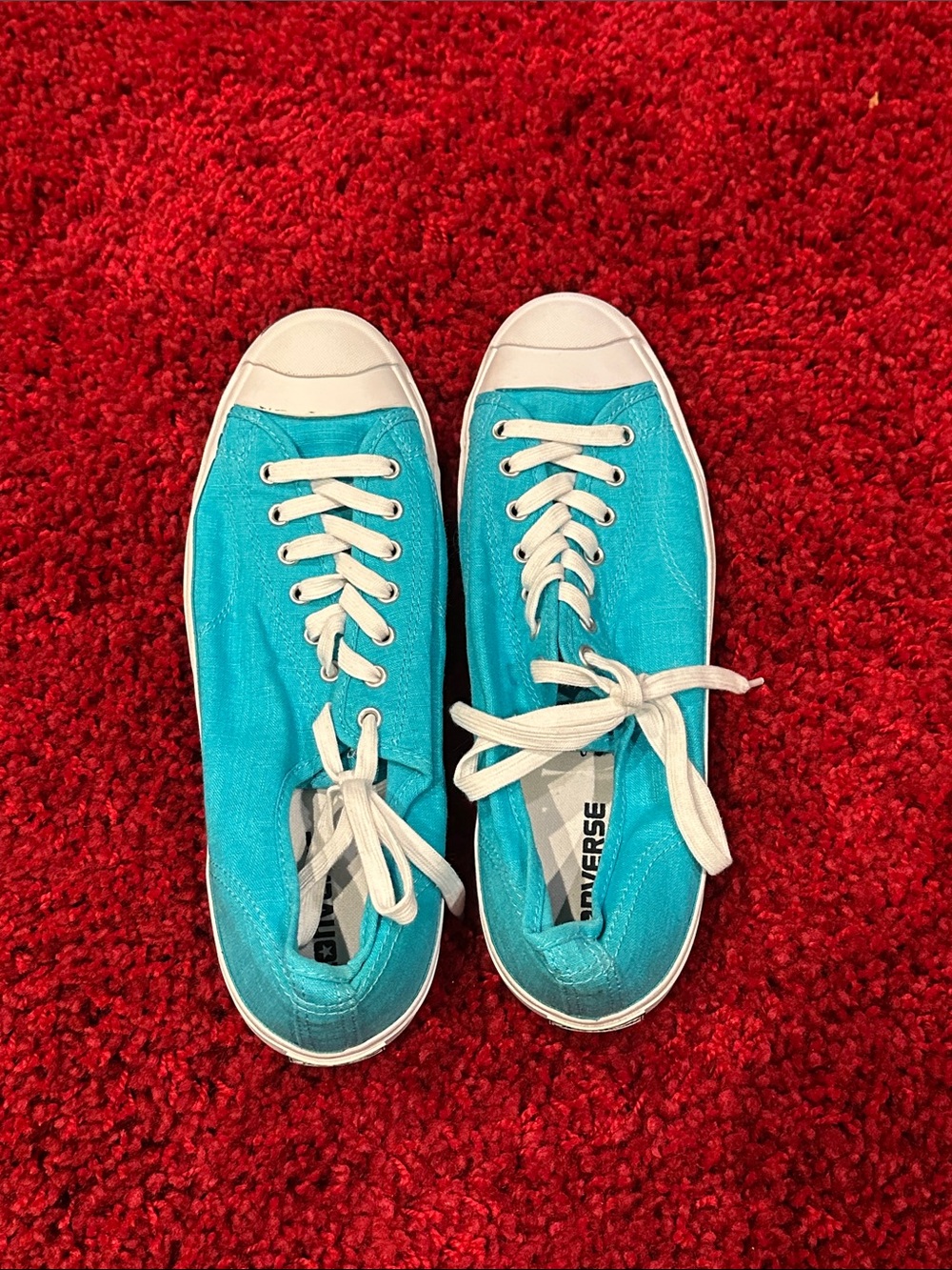 Converse Kids Low Top Sneakers in Turquoise and White